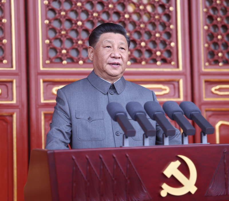 7月1日上午，慶祝中國共產黨成立100周年大會在北京天安門廣場隆重舉行。中共中央總書記、國家主席、中央軍委主席習近平發表重要講話。